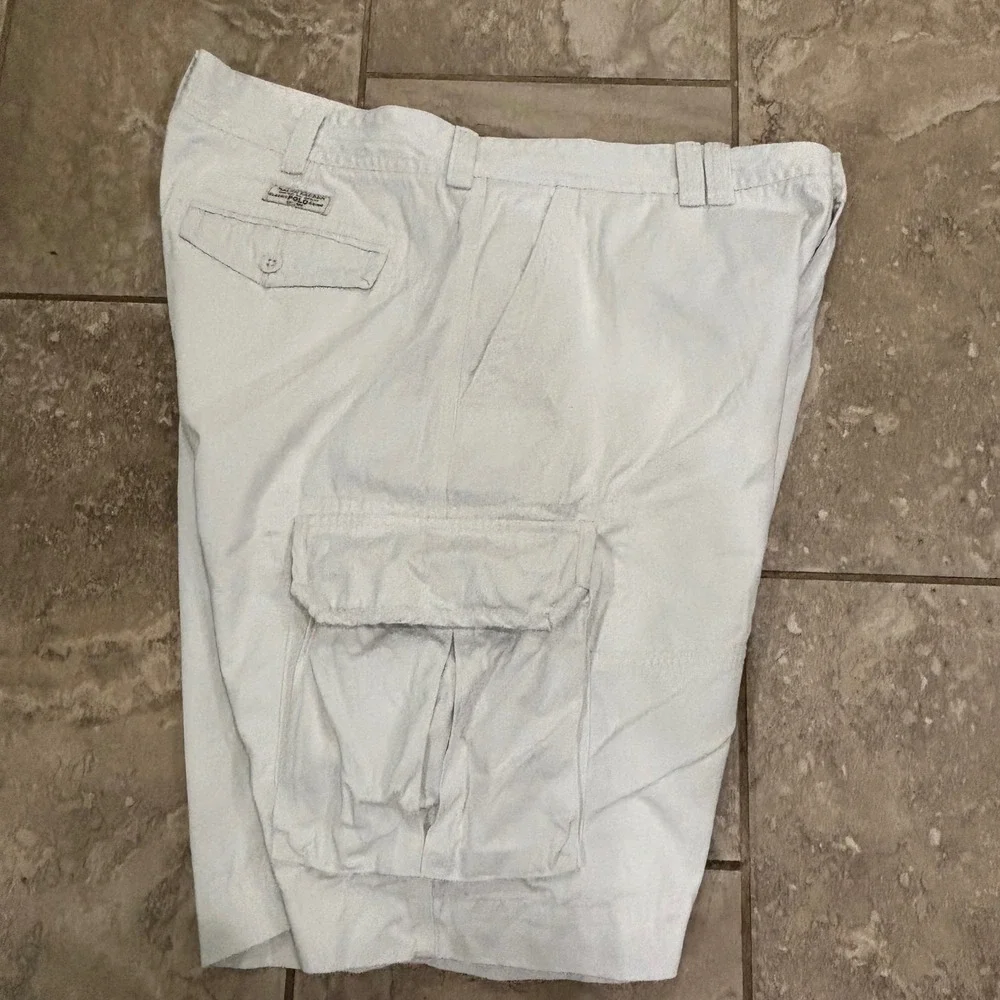 Polo Ralph Lauren Mens White Cotton Twill Cargo Shorts Size 42 Utility Summer